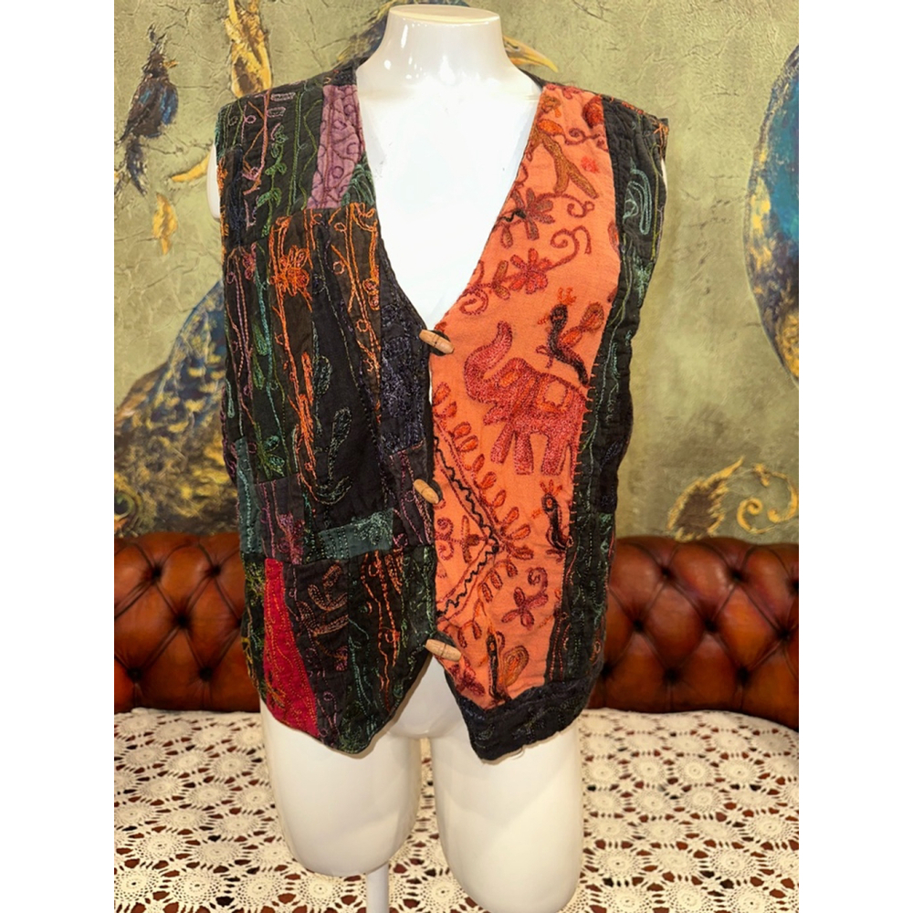 Women's Sorrel Plus Vest Size 18/20 Black Orange Embroidered